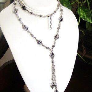 Brighton 30" Long Tassle Necklace Silver